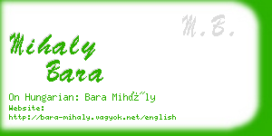 mihaly bara business card